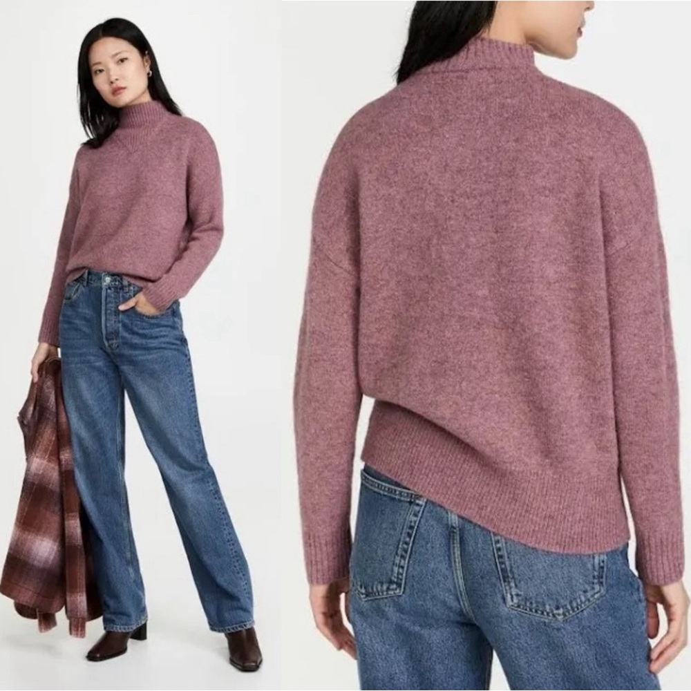 Madewell Dillon Mockneck Pullover Sweater in Heather Loganberry - Picture 6 of 6